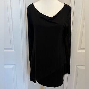 WHBM Long Sleeve Black Tunic Top